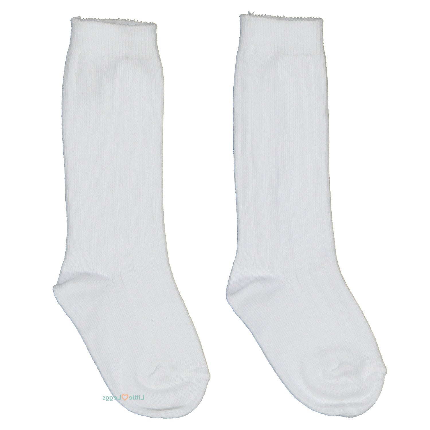 White Ribbed Knee High Sock