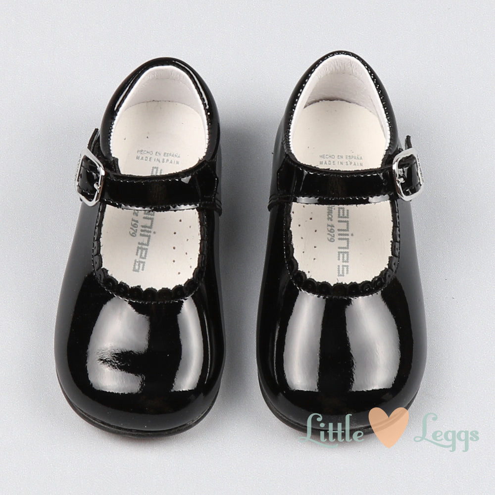 Girls Black Patent Mary Jane Shoe