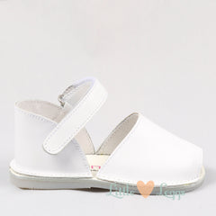 White Leather Velcro Pre-Walker Sandal