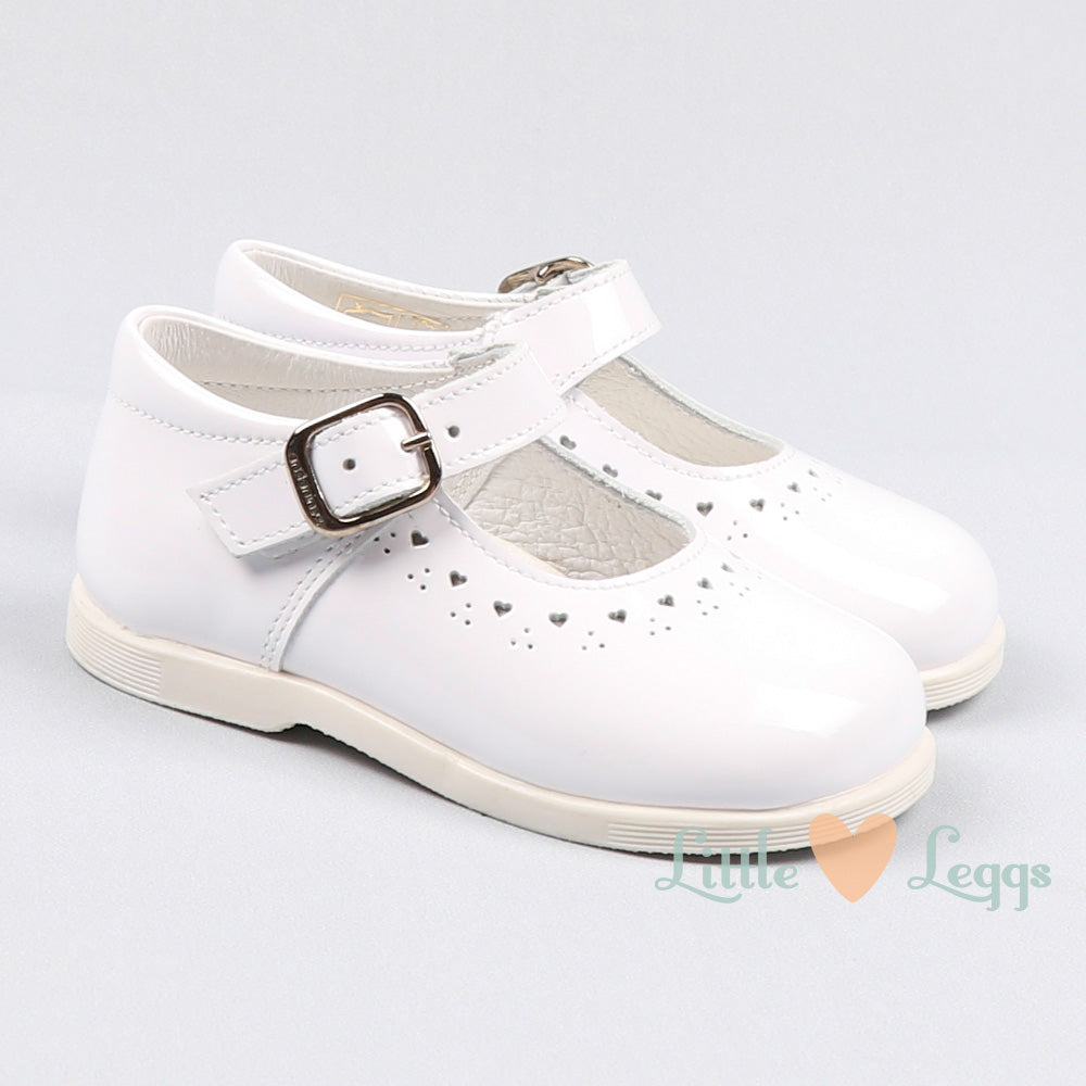 White Heart Rubber Sole Mary Jane