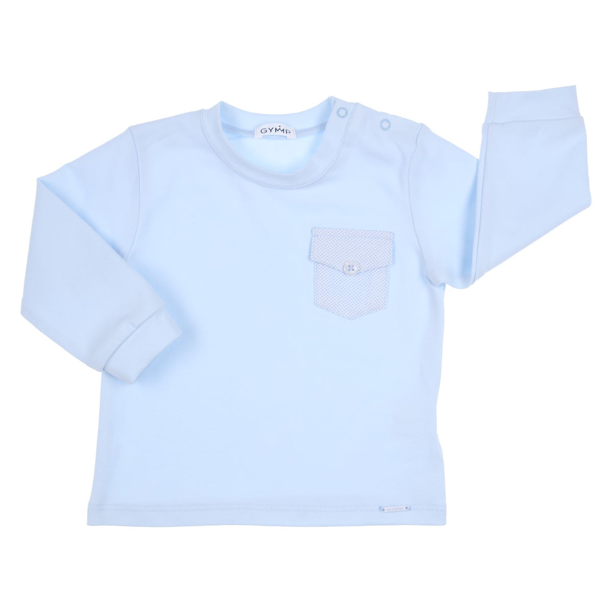 Pale Blue Patched Pocket T-Shirt