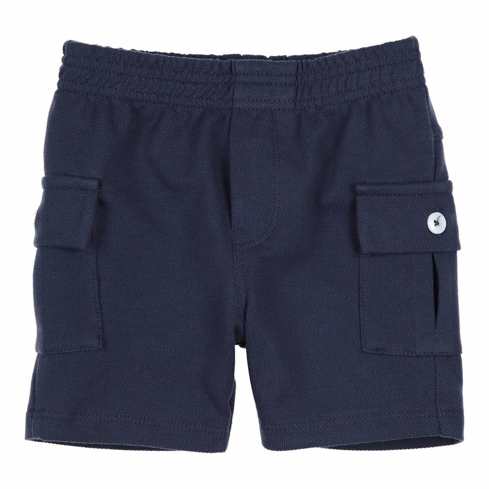 Navy Pique Pocket Shorts