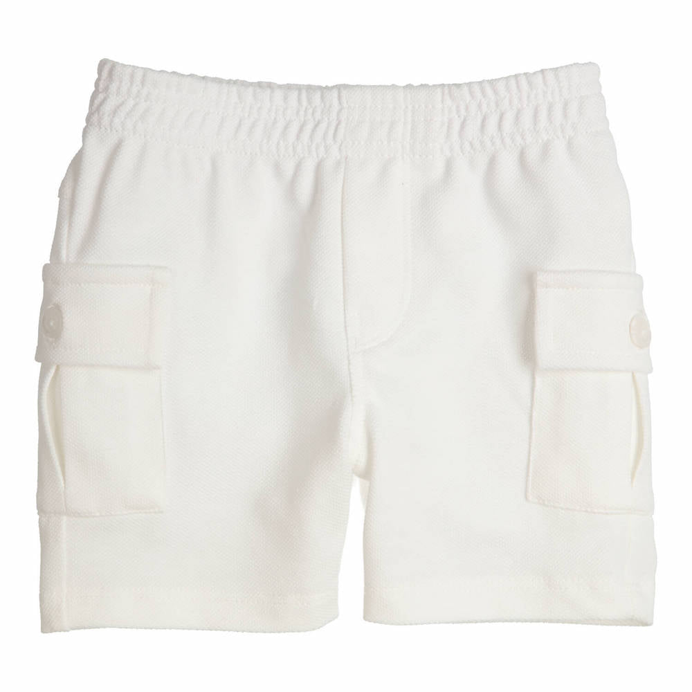 White Pique Pocket Shorts