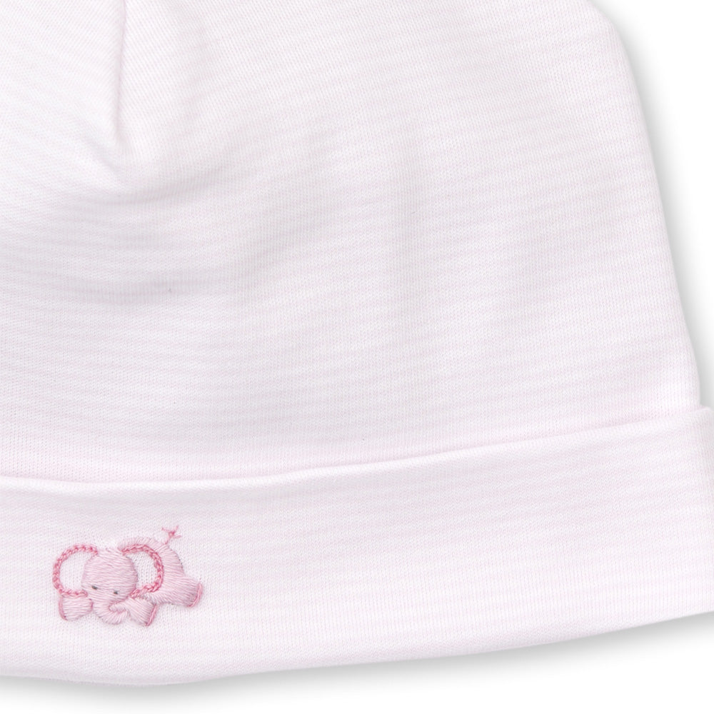 Pink Embroidered Stripe Hat