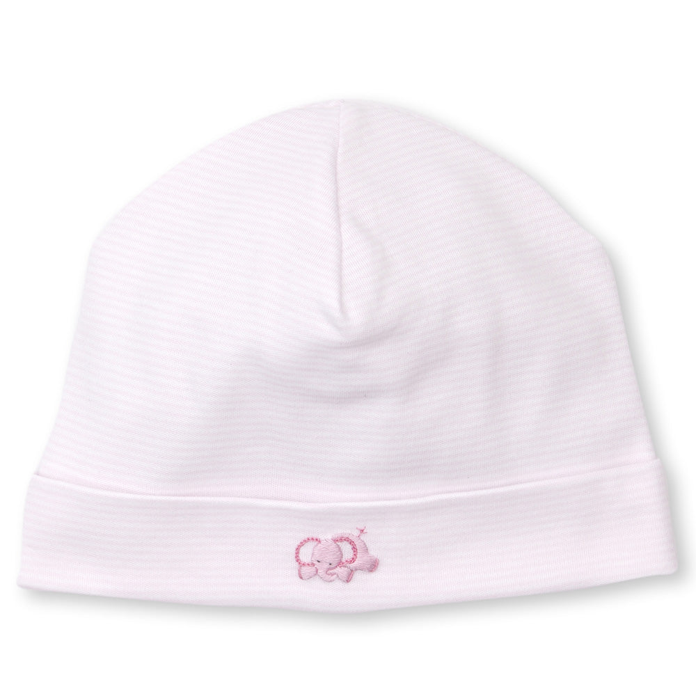 Pink Embroidered Stripe Hat