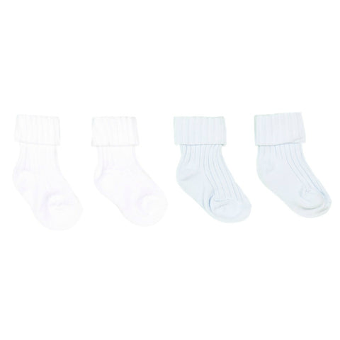White & Blue Two Pack Ankle Socks