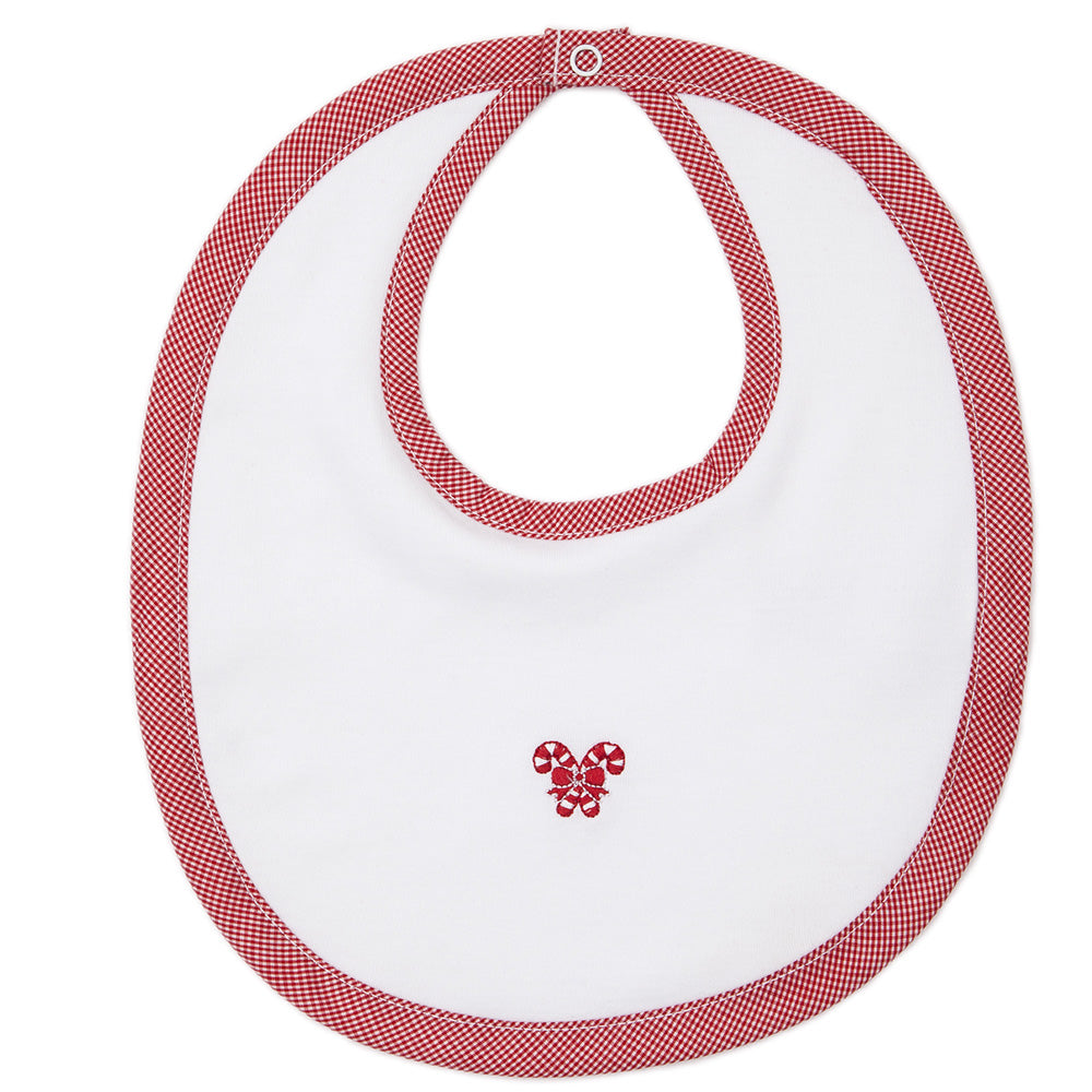 Embroidered Candy Cane Bib