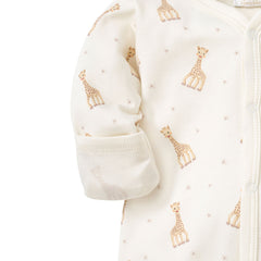 Cream Sophie La Girafe Print Babygrow