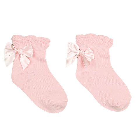 Pink Ankle Bow Socks