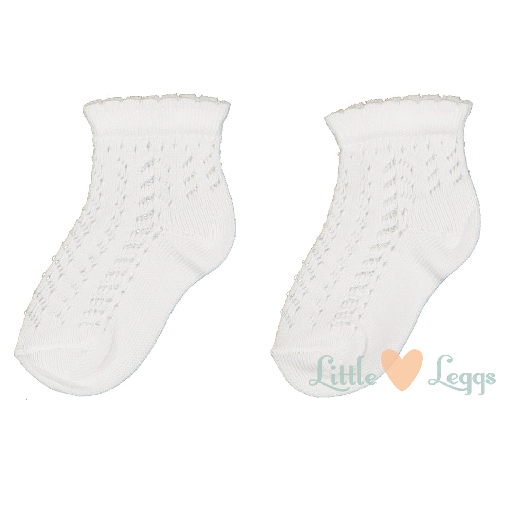 White Crochet Ankle Socks
