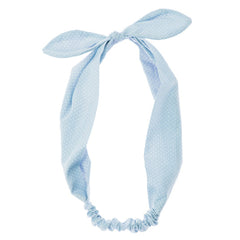 Blue Spotty Bow Headband