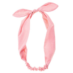 Pink Spotty Bow Headband