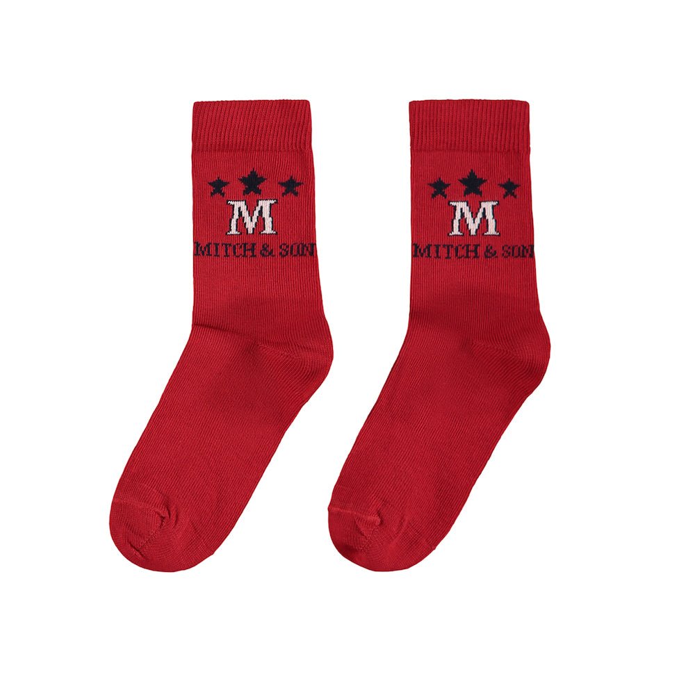 Red & Navy 2 Pair Socks