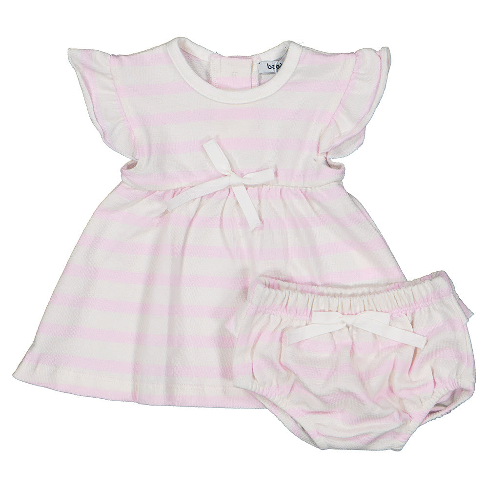 Pink Stripe Towelling Dress Set