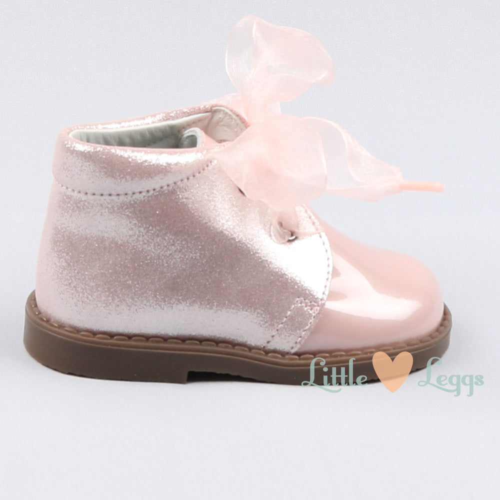 Dusty Pink Sparkle Ankle Boots