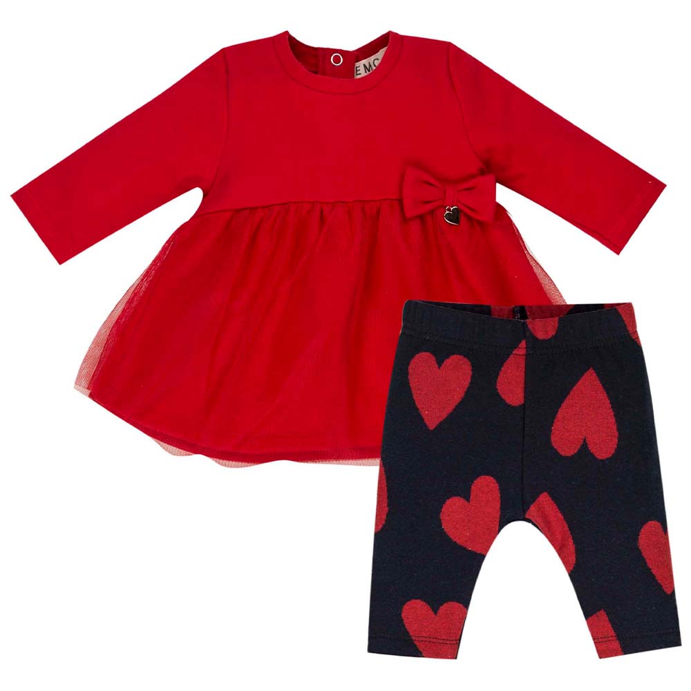 Red and Navy Heart Legging Set