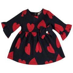 Navy and Red Heart Dress