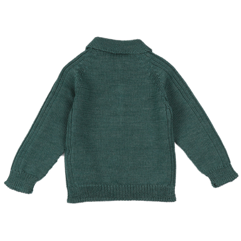 Green Chunky Knit Polo Outfit