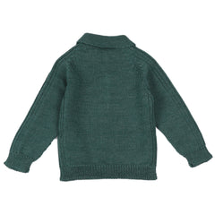 Green Chunky Knit Polo Outfit