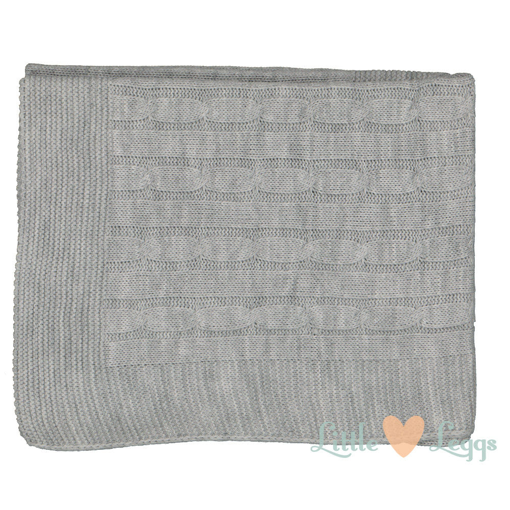 Grey Cable Knit Blanket