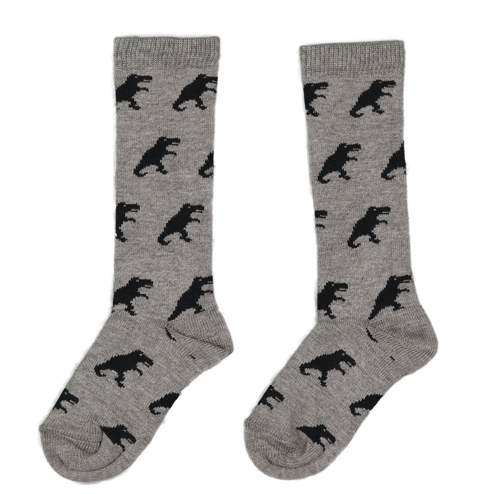 Grey Dinosaur Socks