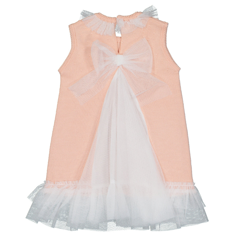 Peach Tulle Back Dress