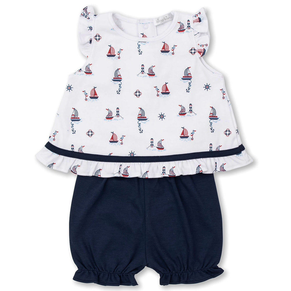 Girls Sailboat Print Sunsuit