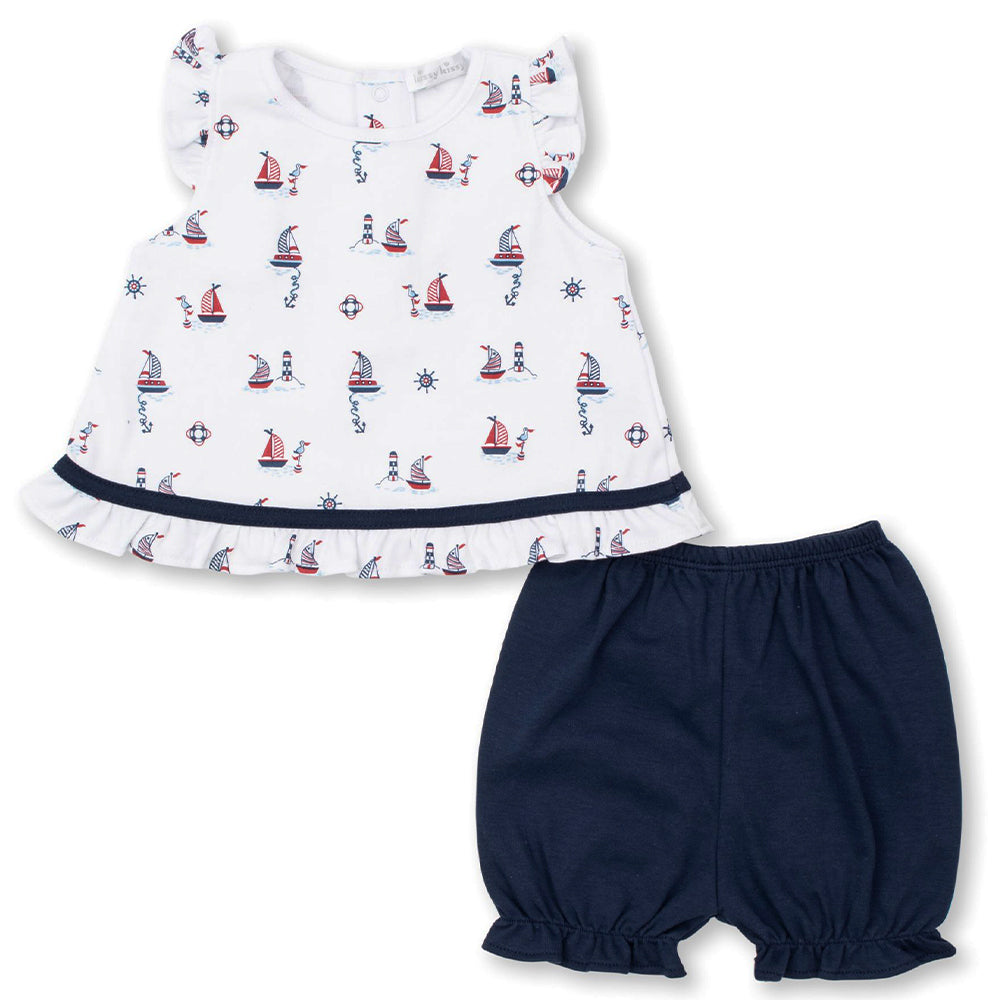 Girls Sailboat Print Sunsuit