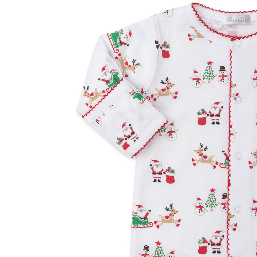 White Santa Print Babygrow