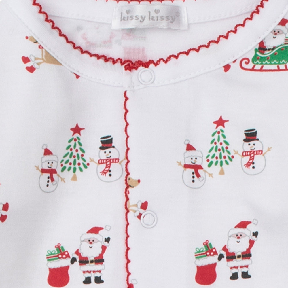 White Santa Print Babygrow