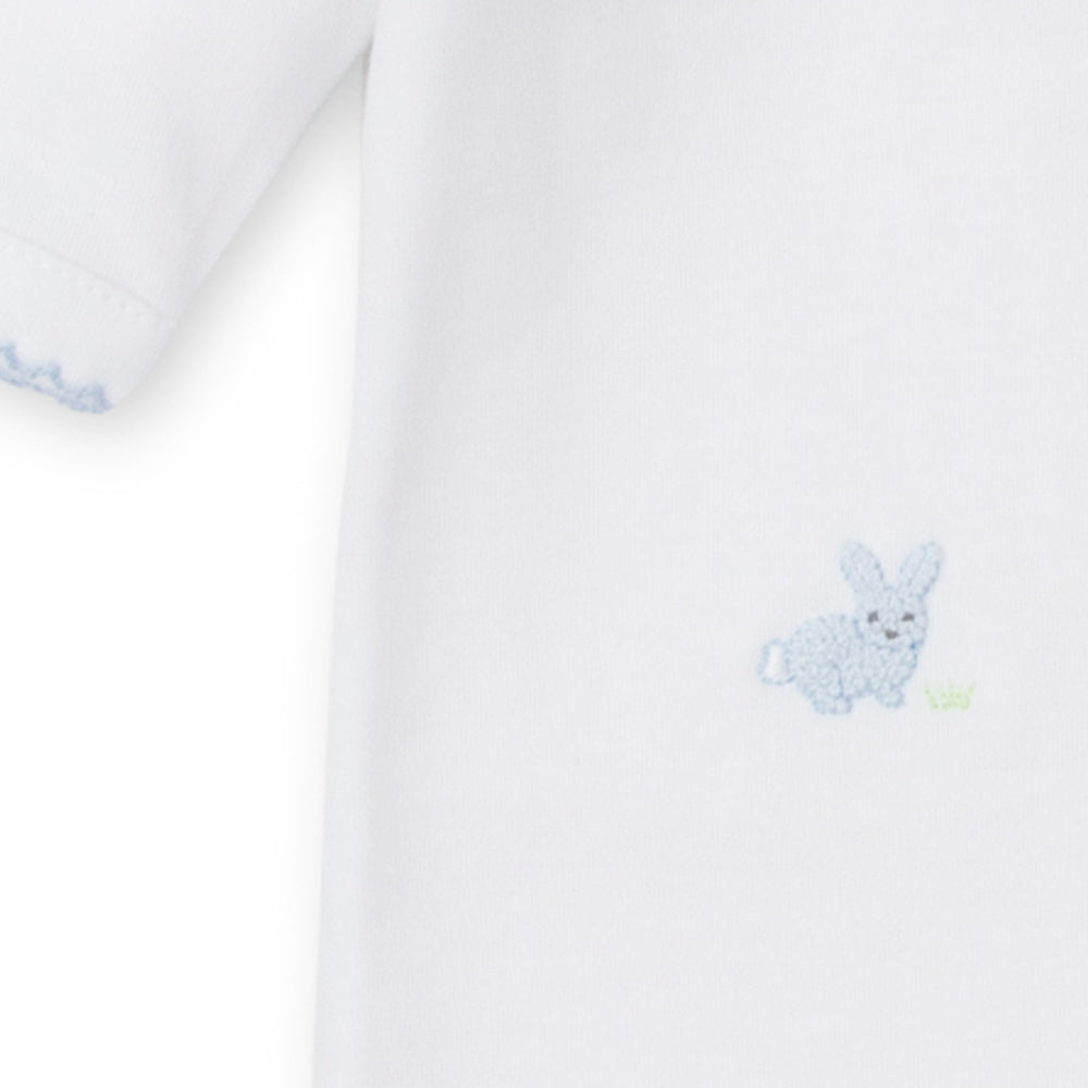 Pale Blue Embroidered Bunny Babygrow