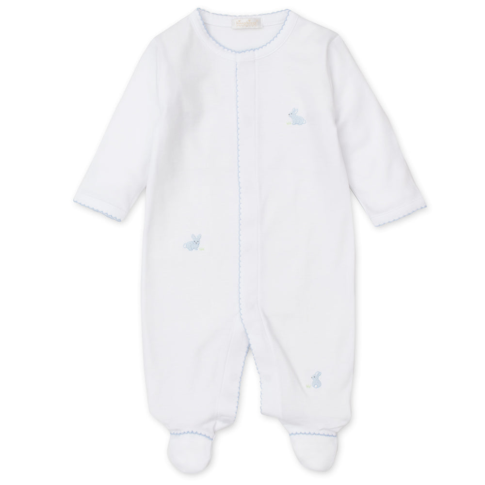Pale Blue Embroidered Bunny Babygrow
