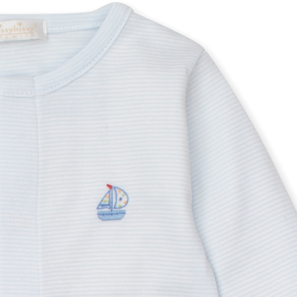 Sail Boat Embroidered Babygrow