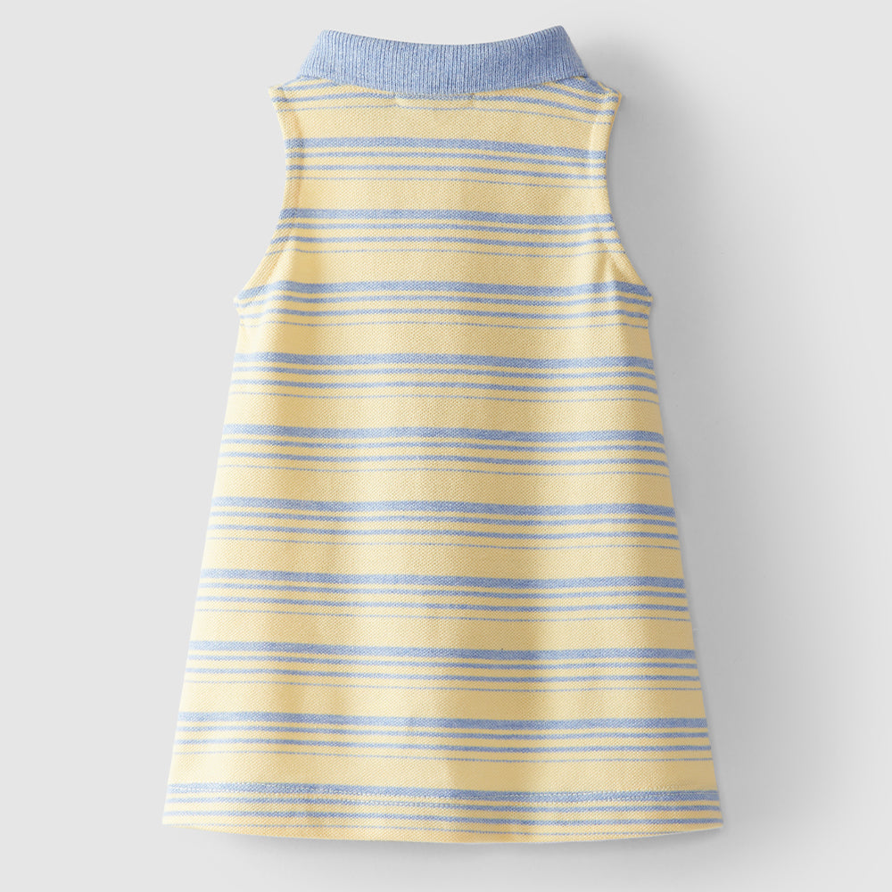 Lemon Stripe Pique Polo Dress