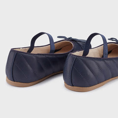 Navy Quilted Ballet Shoes