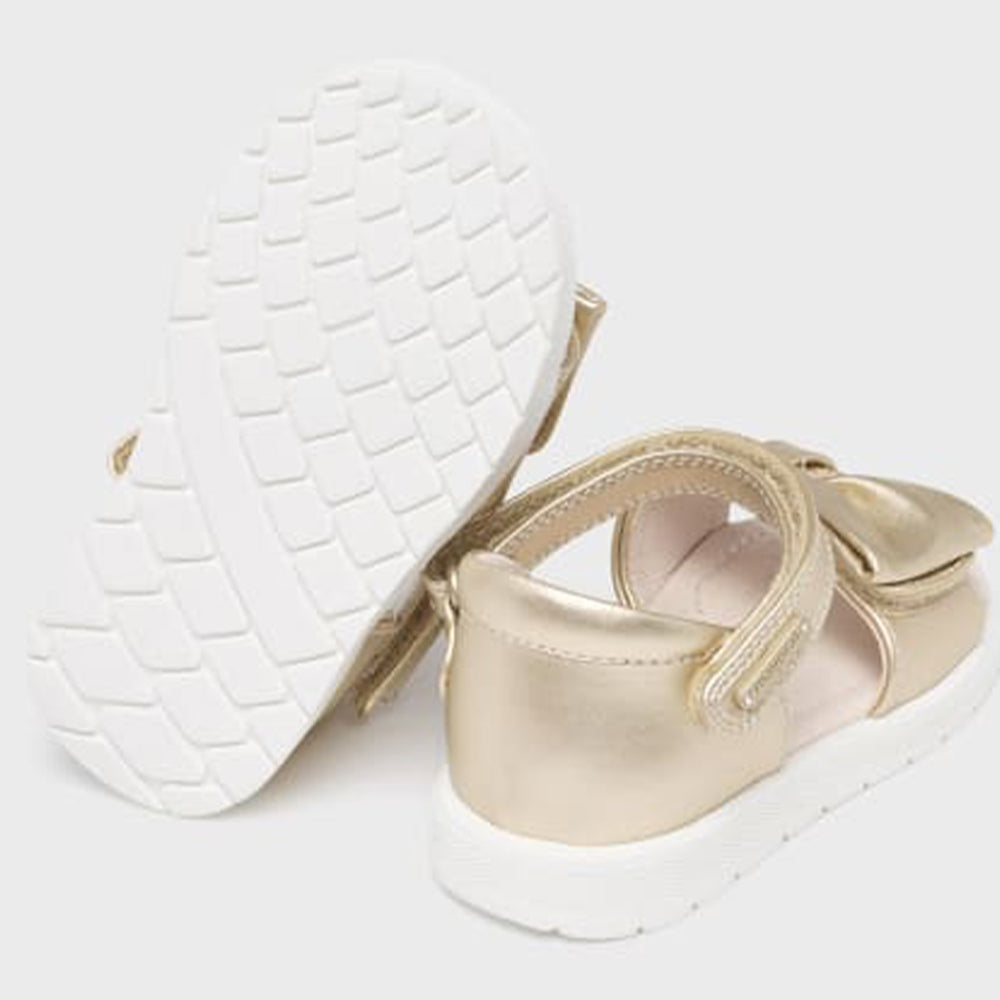 Gold Velcro Bow Sandals