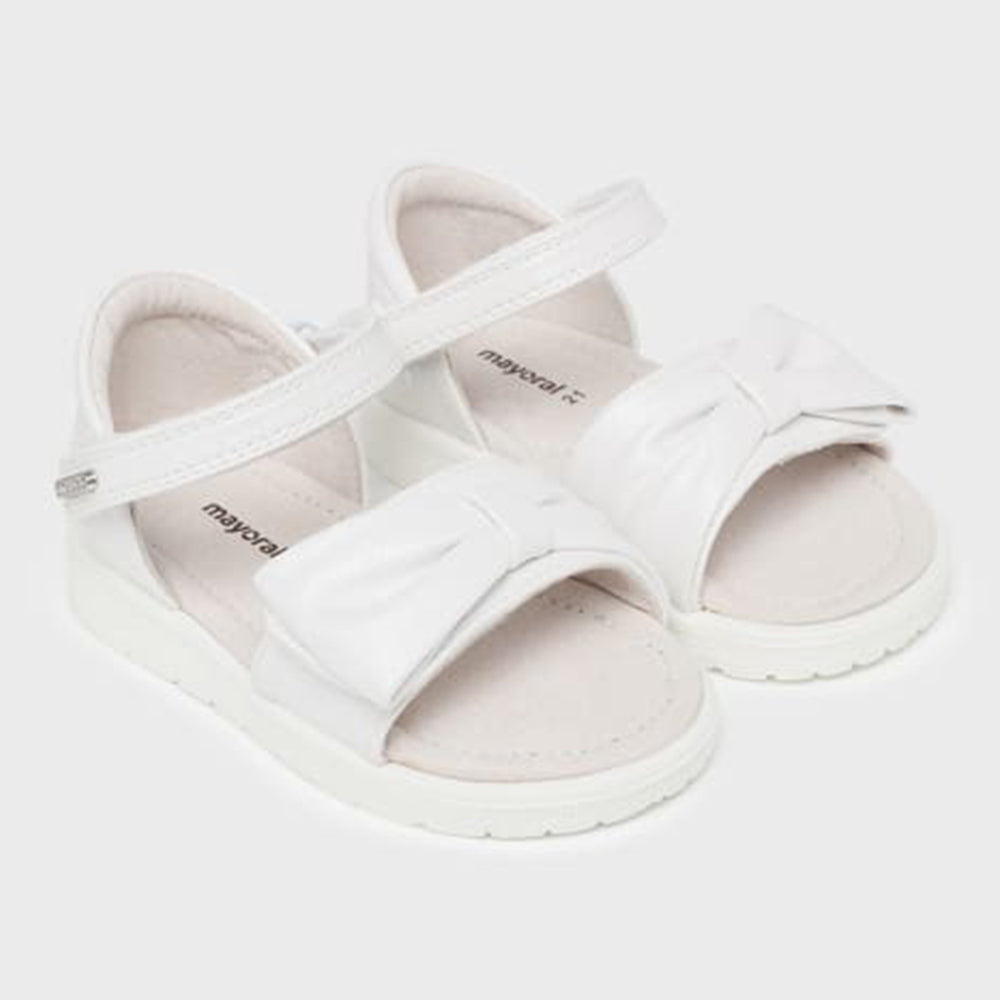 White Velcro Bow Sandals