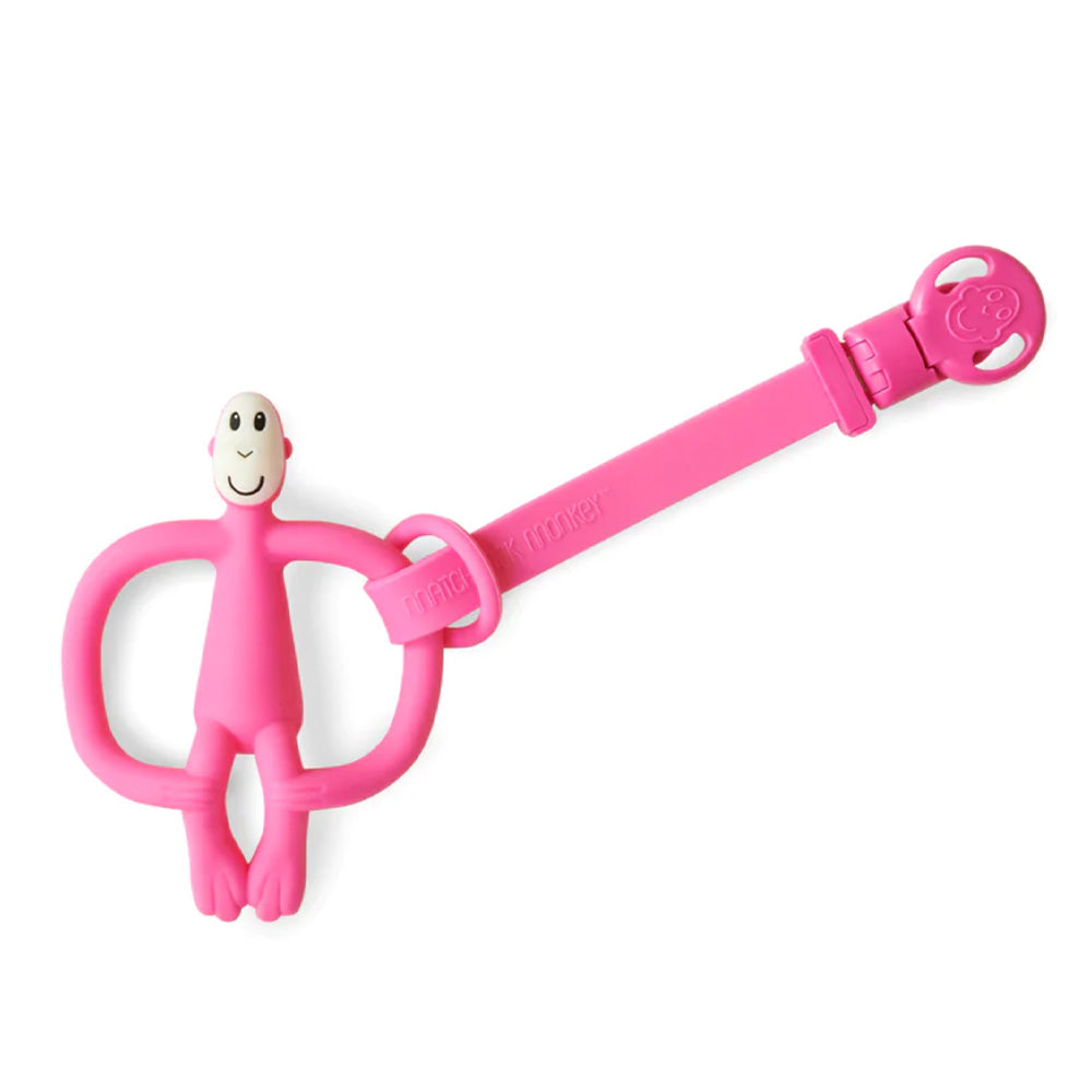 Double Soother Clip - Pink/Grey