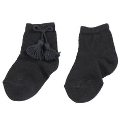 Navy Tassel Ankle Sock
