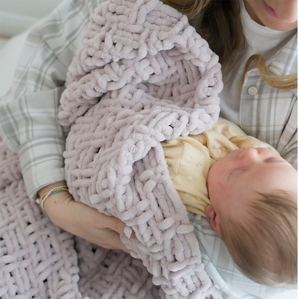 Hand Knitted Baby Blanket Oatmeal (pre-order 1-2 weeks)