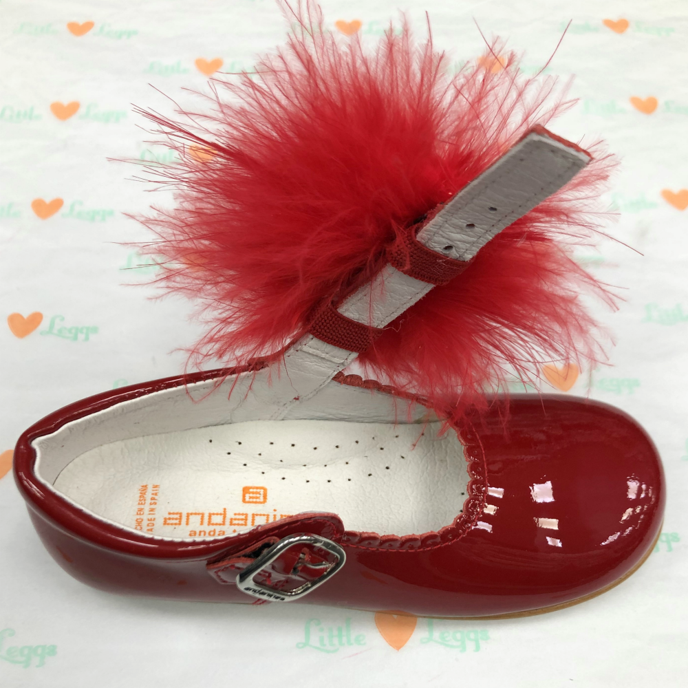 Red Pair Of Detachable Pom Pom Shoe Accessory