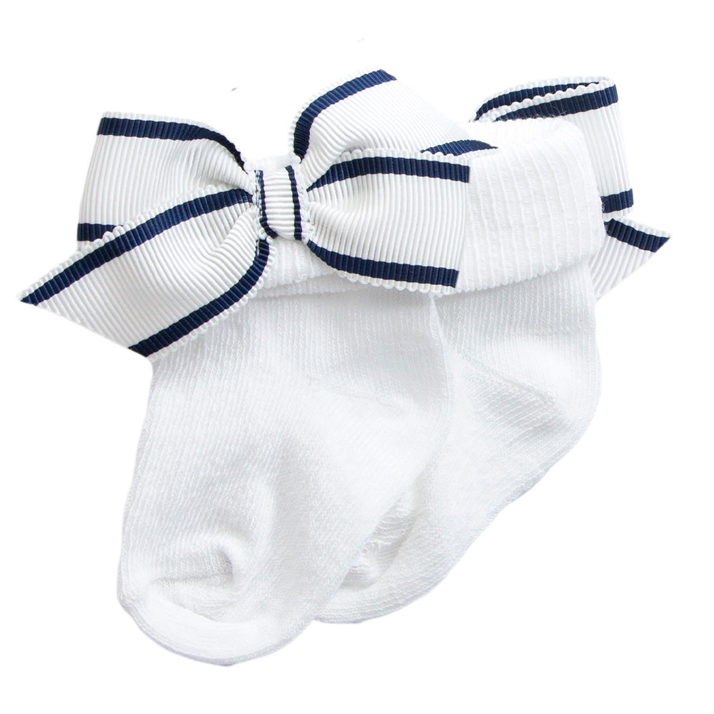Navy Trim Ankle Socks
