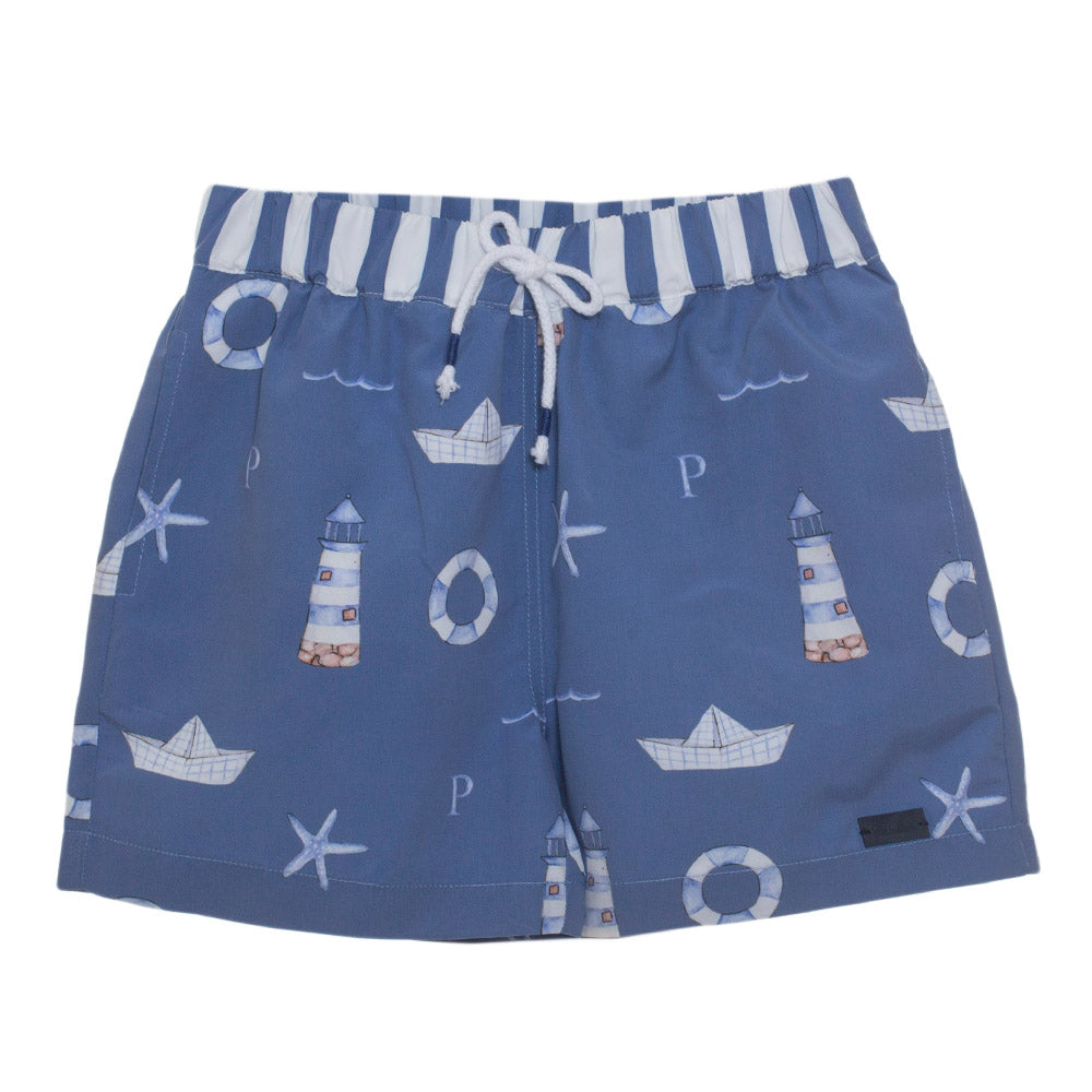 Blue Sailboat Swim Shorts