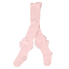 Pale Pink Velvet Bow Tights