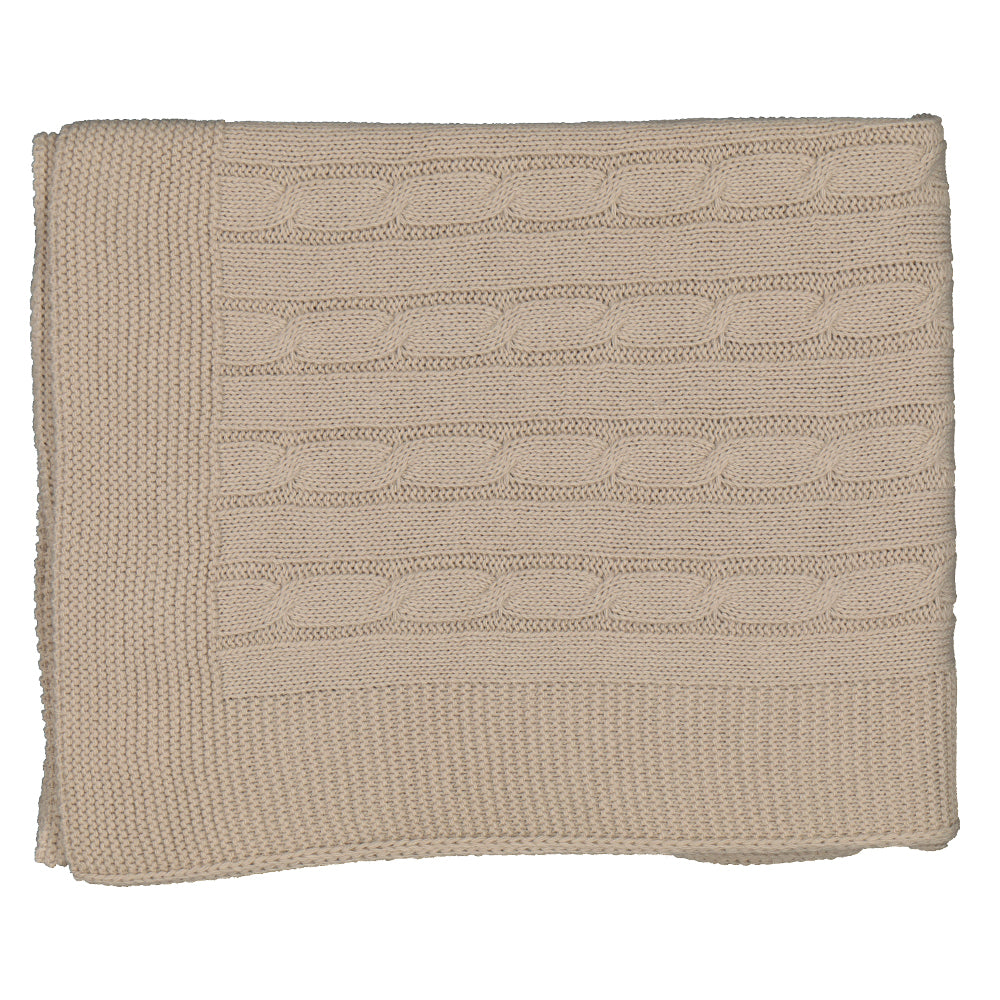 Beige Cable Knit Blanket