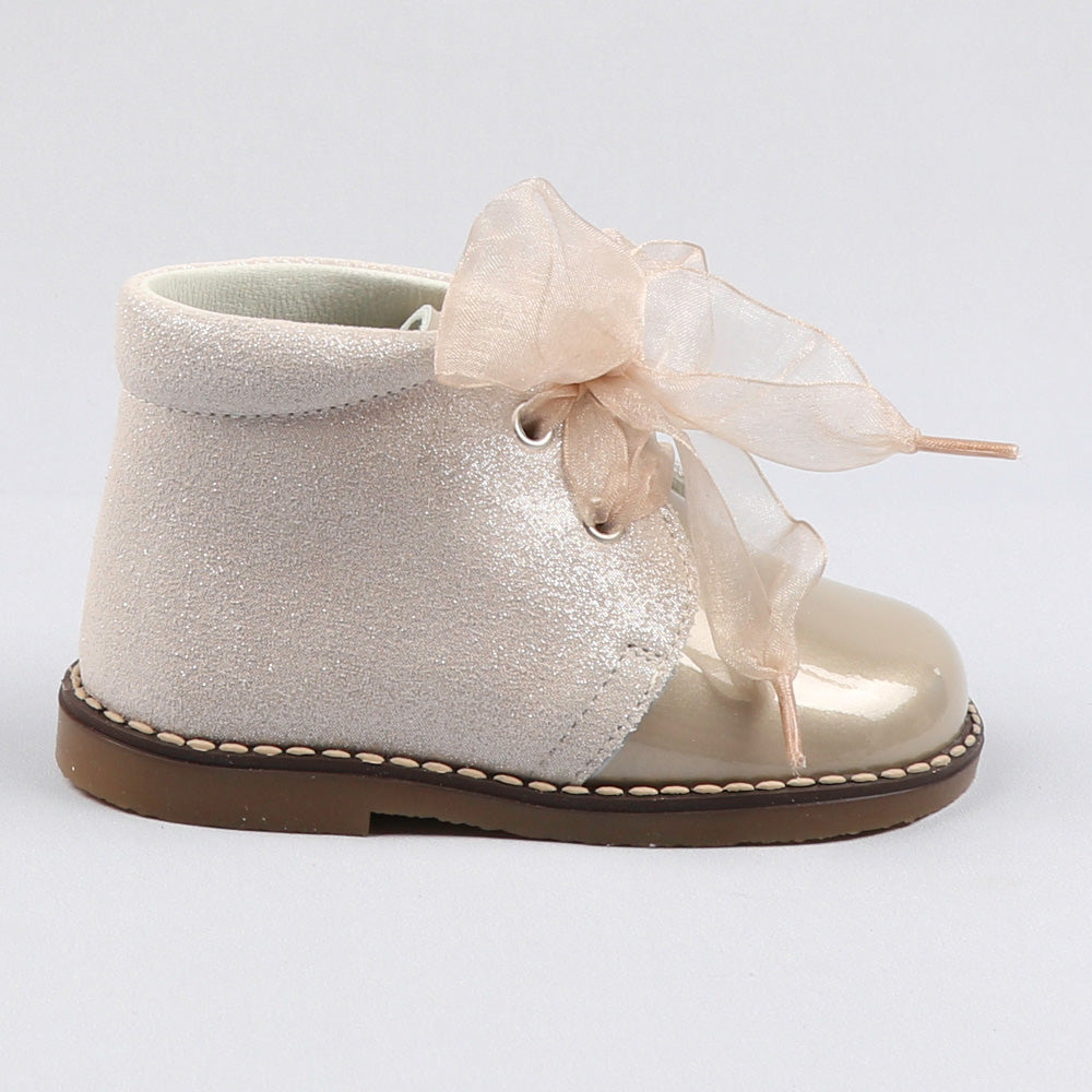 Taupe Sparkle Ankle Boots