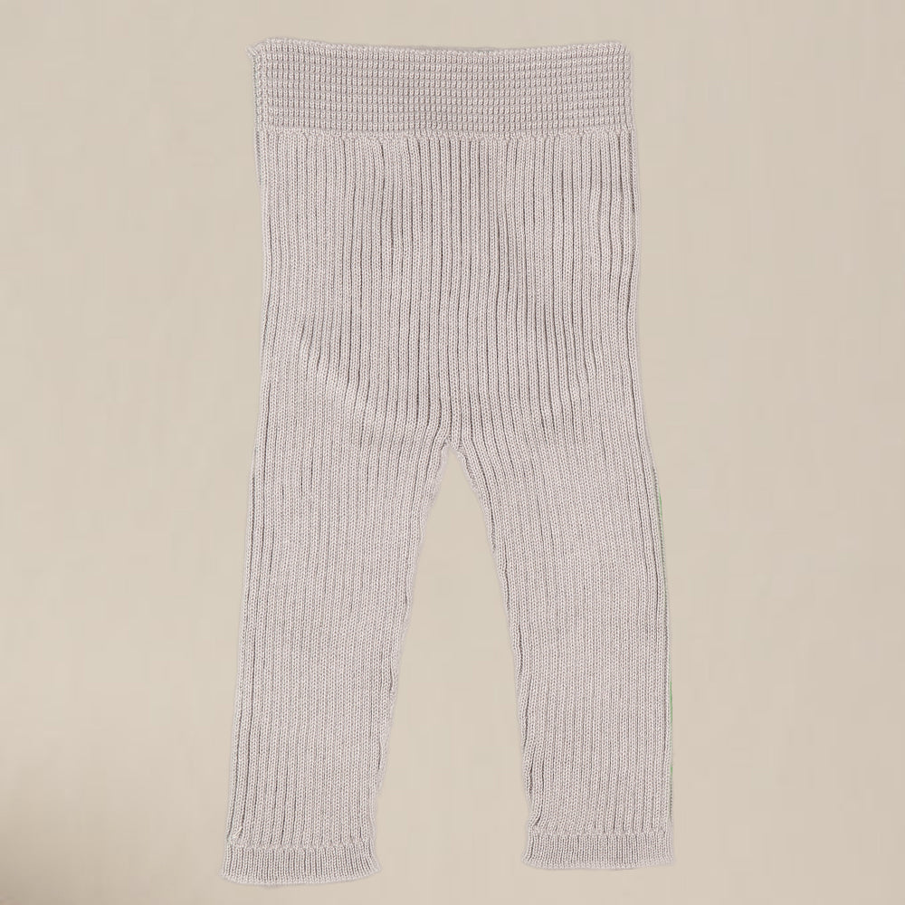 Slate Grey Ribbed Knit Trousers