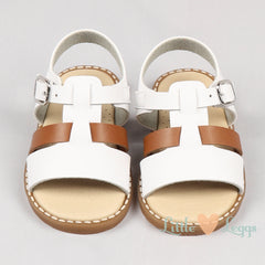 White & Brown Open Sandal