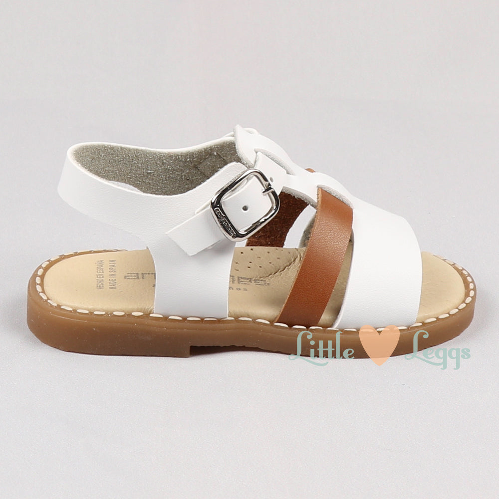 White & Brown Open Sandal