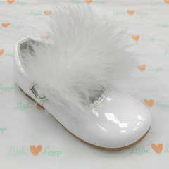 White Pair Of Detachable Pom Pom Shoe Accessory